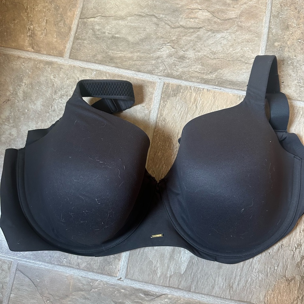 Cacique Black Underwire Bra 40 H lightly lined balconnette